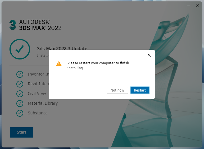 3ds_Max_2022_8.png Завершение установки 3ds Max 2022 в установщике
