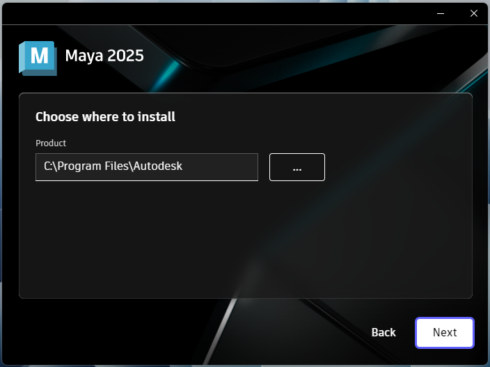Maya_2025_5.png Выбор папки установки Maya 2025 в установщике