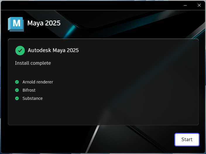 Maya_2025_7.png Завершение установки Maya 2025