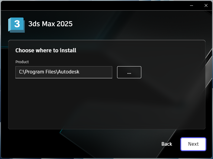 3ds_Max_2025_5.png Выбор папки установки 3ds Max 2025 в установщике